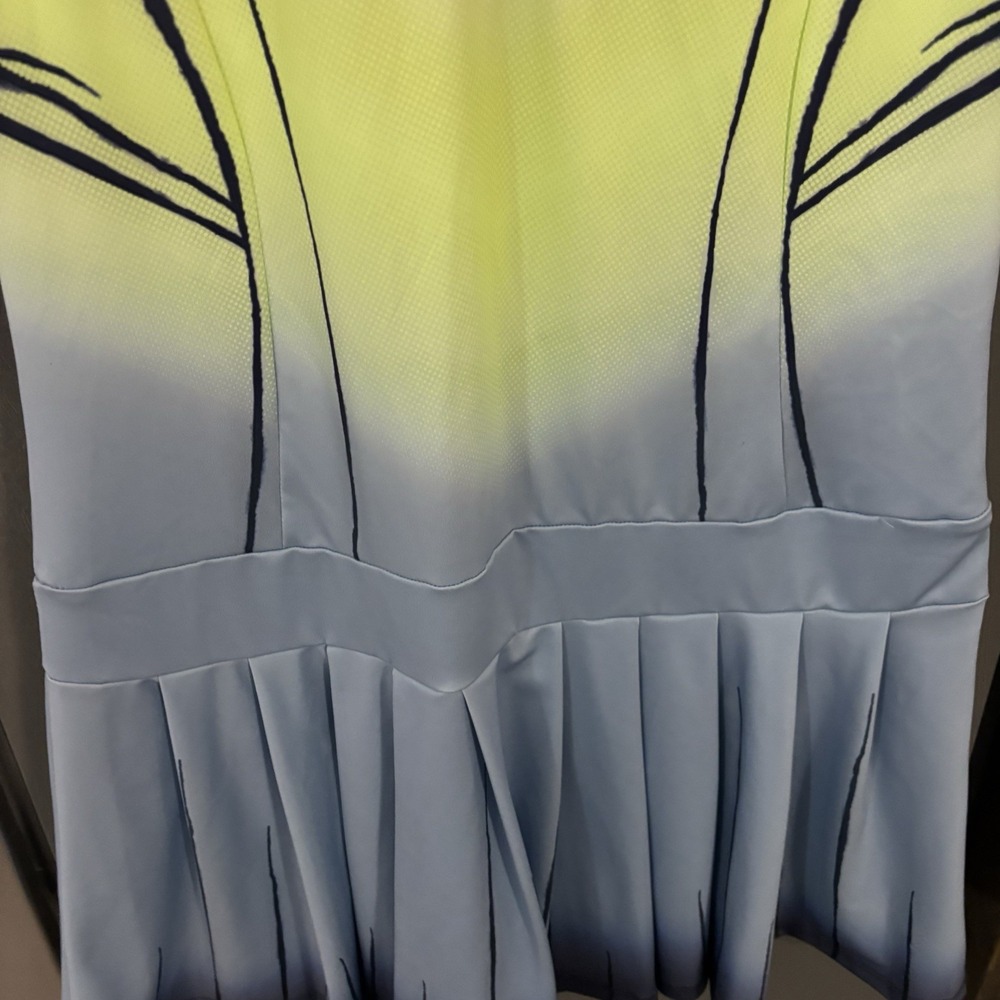 Lucky In Love Tennis Dress Wild Ombre Sleeveless Lime Blue‎ Women's Medium 8-10 - Picture 7 of 8